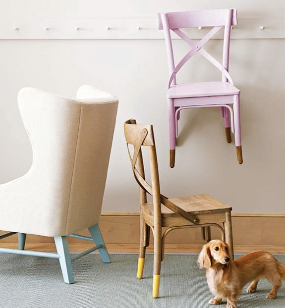 New trend: Painted chairs with dipped or raw legs