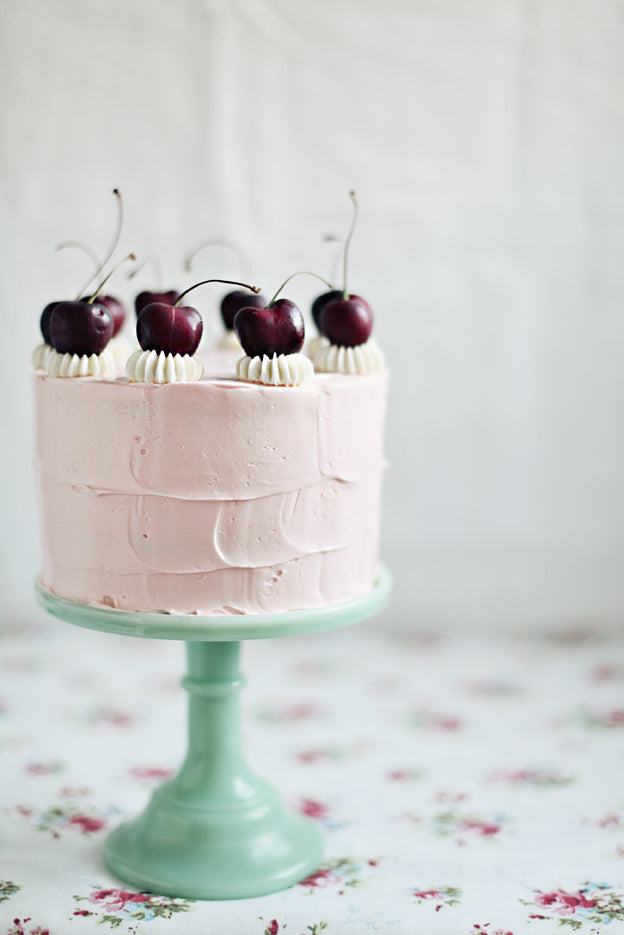 Cherry Vanilla Cake with Swiss Meringue Buttercream