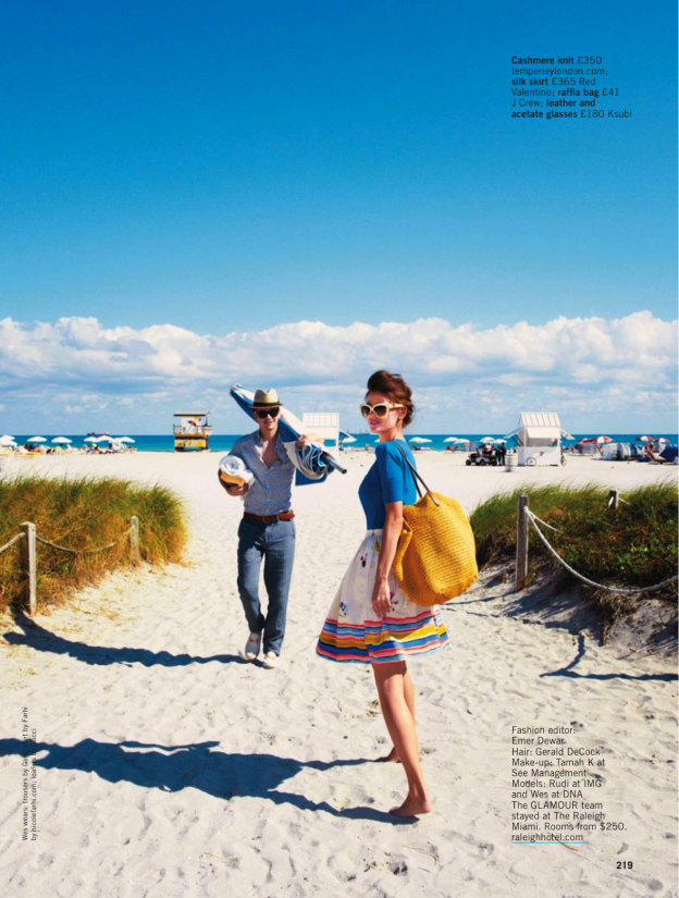 Sun, sea, glamour by Pamela Hanson for Glamour UK May 2013