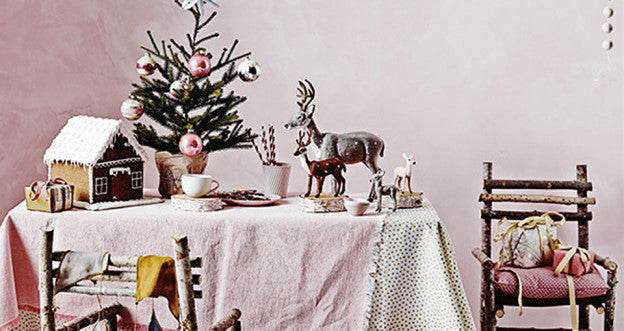 Pink linen Christmas decoration