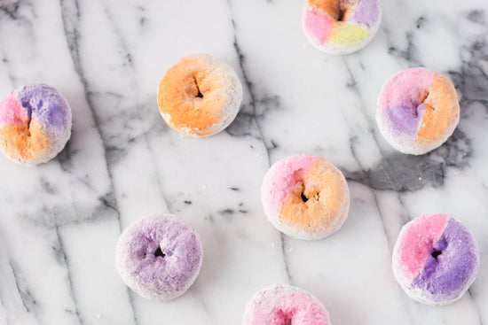 Amazing ombre coloured doughnuts