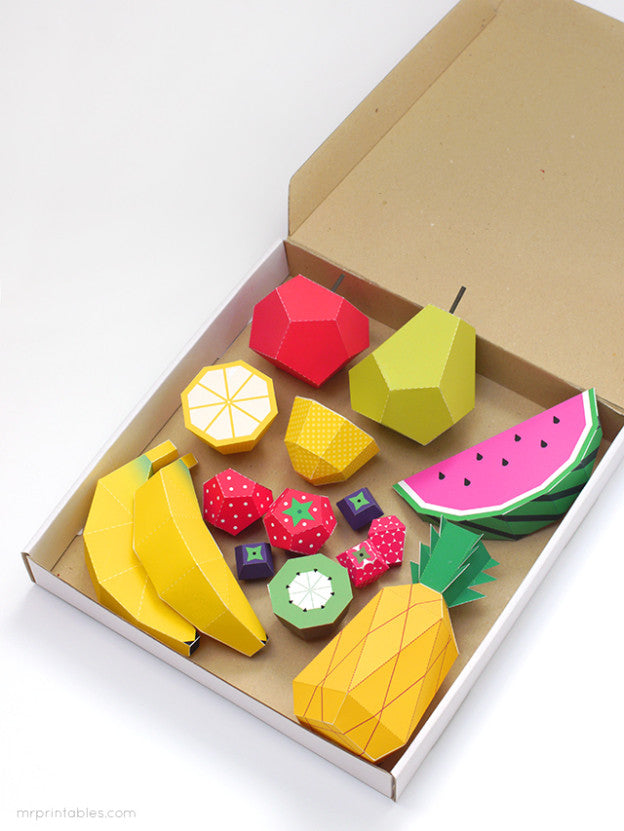 Play fruit paper toys by Mr Printables