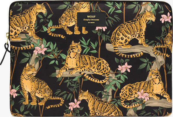 Black Lazy Jungle Laptop Sleeve 13″ by WOUF