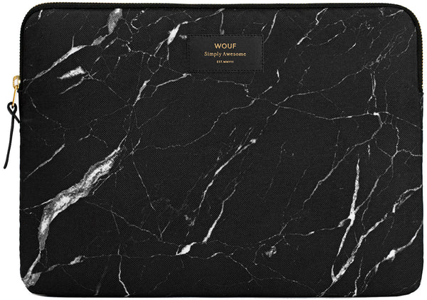 Black Marble Laptop Sleeve 15″ by WOUF
