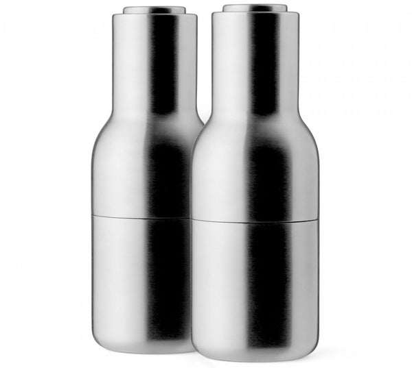 Bottle Grinder Brushed steel set by Menu