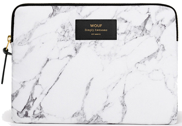 White Marble iPad sleeve by WOUF