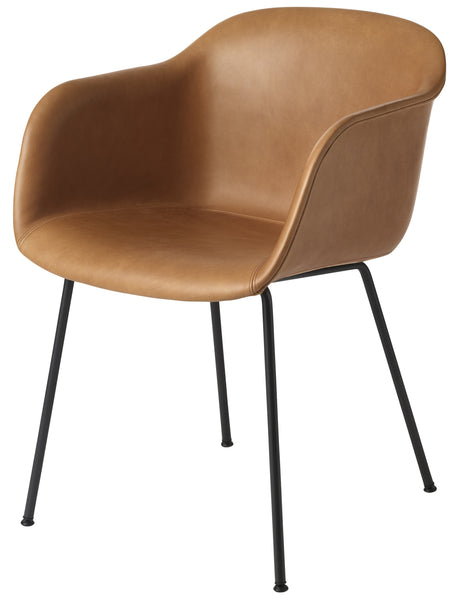Fiber Armchair Tube Base Leather by Muuto