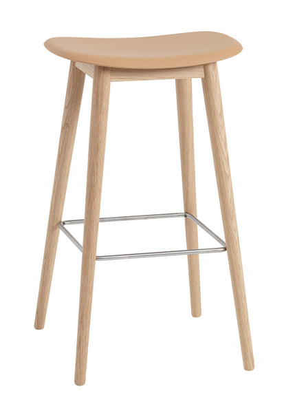 Fiber Bar Stool Wood Base by Muuto