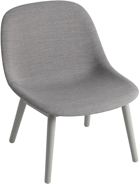 Fiber Lounge Chair Wood Base Textile Seat by Muuto