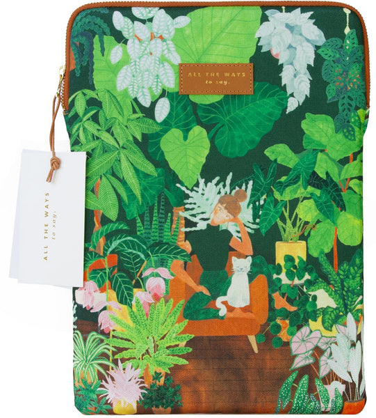 Laptop Sleeve 13″ Plant Addict Lady by ALL THE WAYS to say