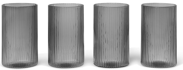 Ripple Verrines Set of 4 Smoked Grey by ferm Living