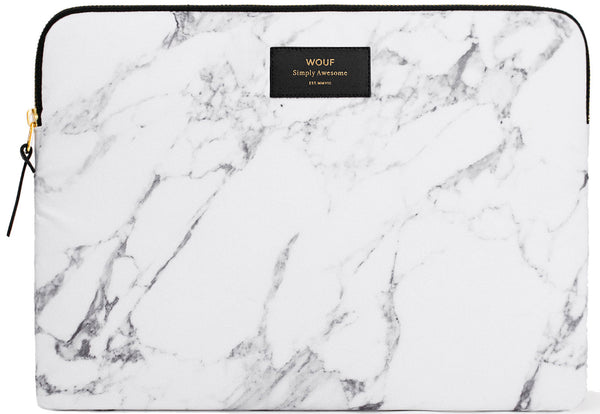 White Marble Laptop Sleeve 13″ by WOUF