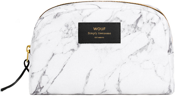White Marble Makeup Bag by Wouf