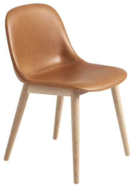Fiber Side Chair Wood Base Leather by Muuto