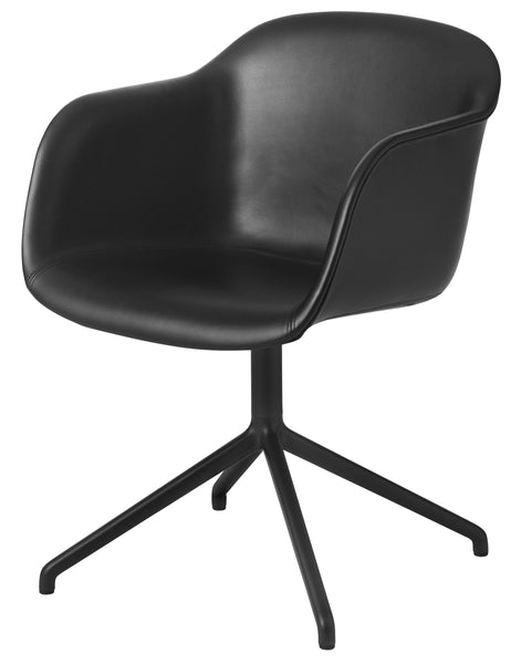Fiber Armchair Swivel Base Leather by Muuto