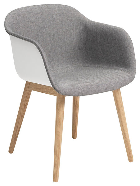 Fiber Armchair Wood Base Front Upholstery by Muuto