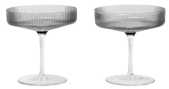 Ripple Champagne Saucer – set of 2 – smoked grey by ferm LIVING